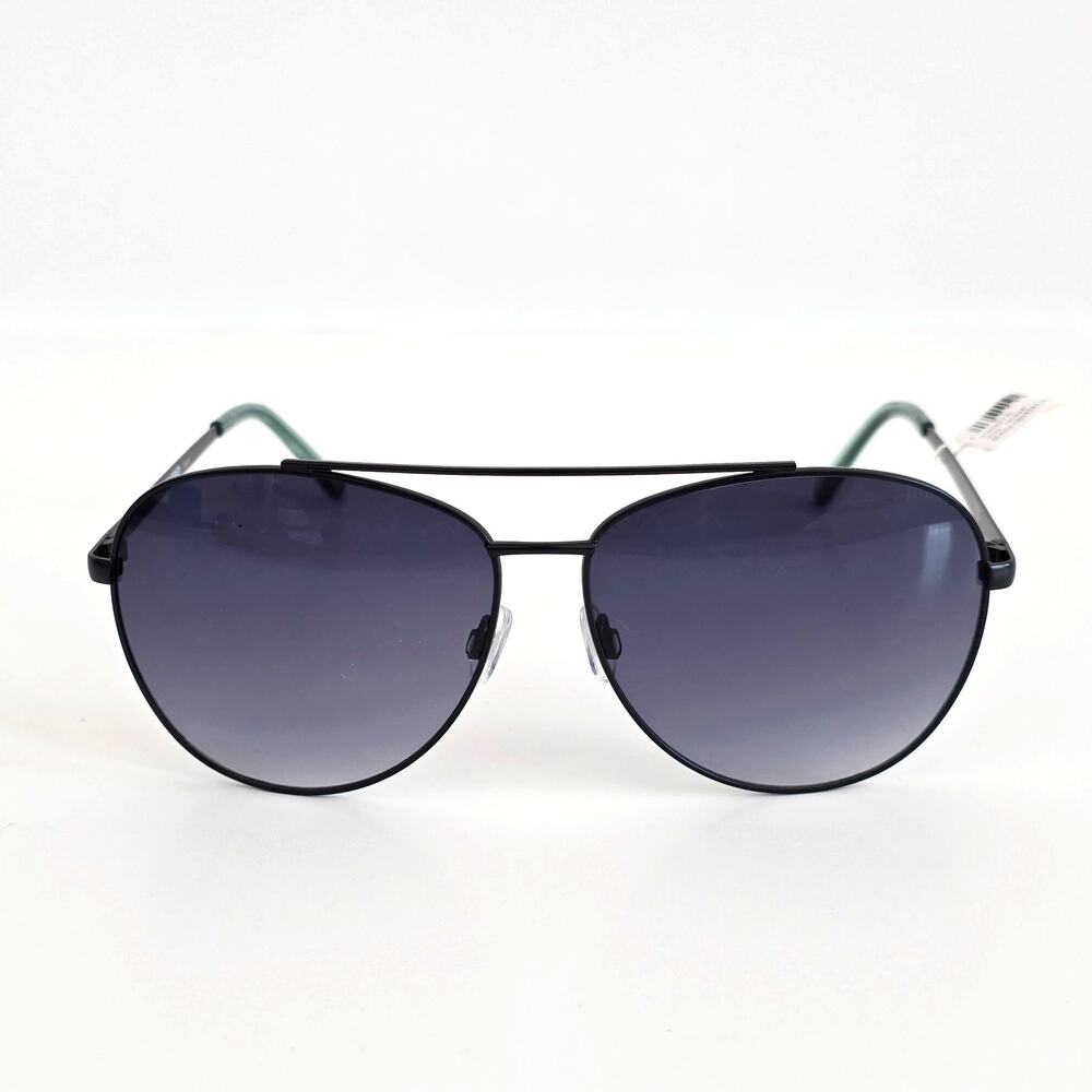 Kurt Geiger London Black Crystal Green Smoke 61mm Aviator Sunglasses 100% UV